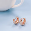 Glossy Dangle Earrings Rose Gold Simple Earrings For Women Daily Jewelry - Image 4