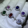 Fahion Princess Diana ring silver Oval cz Birthstone Engagement Wedding Band Rings For Women Jewelry - Image 5
