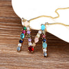 Women Girl Initial Letter Necklace 26 A-Z Charm Long Chain Pendants Copper CZ Jewelry Personal Jewelry Gifts - Image 1