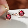 Mystic Rainbow Zircon Flower Earrings Multicolor Crystal Round Stone Hoop Earrings Rose Gold Color Engagement Earrings For Women - Image 10