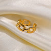 Twisted Link Chain Open Rings Stainless Steel Jewelry Gold Plated Adjustable Finger Rings For Women Party Gift - Image 6