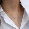 Stainless Steel Pvd Plated Zircon Stone Crown Pendant Necklace Ladies Minimalist Weddng Party Crystal Necklace - Image 2