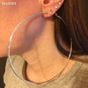 Exaggerated 12CM Oversized Hoop Earrings Basketball Smooth Big Circle Earrings for Women Punk Jewelry Oorbellen - Image 1