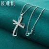 Silver 16-30 Inch Chain Cross Zircon Pendant Necklace For Woman Wedding Party Charm Jewelry - Image 4