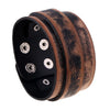 Leather Wide Cuff Bangles Punk Vintage Three Layers Wide Black Brown Men Jewelry Bracelets - Image 36
