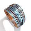 Bohemian Contrast Color Splice Slim Stripe Leather Bracelet for Women Multilayer Wide Wrap Bracelet Couple Jewelry Gift - Image 4