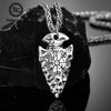 Men Viking Spear Compass Necklaces Norse Runes Amulet Helm of Awe Vegvisir Pendant Stainless Steel/ Leather Chain Jewelry - Image 1