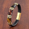 Tiger Eye Bead Bracelet with Stainless Steel Details in Multiple Colors - Image 11