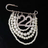 Handmade Metal Pearl Chain Greek Sorority Rhinestone Initial Number1 To Number 31 Brooches Apparel Jewelry - Image 14