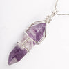 Mix Crystal Quartz Tiger Eye Onyx Lapis Lazuli Amethyst Opal Hexagonal Faceted Bead Twining Iron Wire Pendant 1PCS - Image 19