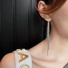 Letter D Asymmetric Long Tassel Zircon Earrings For Women Korean Sparkling Earrings Jewelry Party Gifts - Image 10