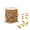 2M Stainless Steel 1.6MM/2.0MM/2.4MM Gold Beads Ball Chains for Men Women Necklace Making with 10pcs Matching Connectors - Image 1