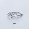 Minimalist Inlaid Cubic Zircon 12 Constellation Zodiac Sign Rings for Women Simple Silver Color Adjustable Ring Jewelry Gift - Image 12