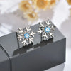 Zircon Christmas Snowflake Stud Earrings for Women Shiny Rhinestone Crystal Flowers Earring Christmas Year Gifts - Image 6