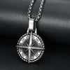 Retro Viking Compass Pattern Round Pendant Necklace Men's Necklace Necklace Nautical Compass Pendant Accessories Jewelry - Image 7