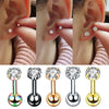 Stainless Steel 16G Cartilage Stud Earrings with 3 mm to 6 mm Stone Options - Image 1