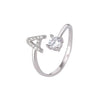Buyee Silver Female Ring Finger White Zircon A-Z Letter Open Ring for Women Party Jewelry Circle - Image 10