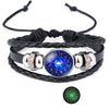 12 Zodiac Sign Glow in The Dark bracelet Bangle For Women Men Glass Constellations Charm Leather Rope Chains Jewelry - Image 30