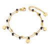 Bohemia Style Stainless Steel Choker Necklace Bracelet Earrings Sets For Women Girls Black Crystal Chain Jewelry - Image 3