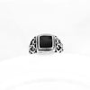 Punk Rock Vintage Heart Signet Ring Men Classicl Party Jewelry Male Wedding Black Men Square Enamel Ring - Image 4