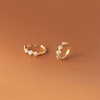 Silver Geometric Diamond Pavé CZ Zircon Charm Hoop Earrings for Women French Huggies Piercing Jewelry - Image 11