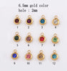 60 piece/lot Stainless Steel Crystal Pendant steel Gold Color 12 Birthstone Charm Round 6mm 6.5mm Rhinestones Charms - Image 28