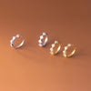 Silver Geometric Diamond Pavé CZ Zircon Charm Hoop Earrings for Women French Huggies Piercing Jewelry - Image 6