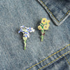 Flower Series Enamel Pins Sakura Wing Lily Sunflower Blossom Brooches Bag Lapel Pin Badge Jewelry Gift For Kids Friend - Image 6