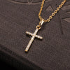 Crystal Cross Pendant Necklace in Gold-Tone or Silver-Tone - Image 3