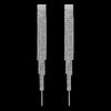 Silver Color Crystal Long Wedding Drop Earrings for Women Rhinestones Tassels Dangle Earrings Brides Gifts Party Jewelry - Image 36