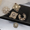 British Vintage Baroque Design Brooch Pins Rhinestone Pearl Flower Brooch Coat Cuff Accessories for Women - Image 1