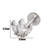 Surgical Steel Labret Stud with Cubic Zirconia Top for Lip Cartilage Helix and Conch 16G - Image 12