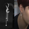 1 PC Boy Korean Punk Stainless Steel Cross Hoop Earring For Men Long Chain Tassel Leaf Moon Rock Hip Hop Piercing Stud Jewelry - Image 8
