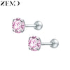Zemo 3-8mm 316L Stainless Steel Crystal Studs Earrings with CZ for Women 4 Colors Rhinestone Earring Stud Party Ear Jewelry Gift - Image 9