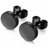 Round Black or Silver Stainless Steel Stud Earrings in 3 mm to 8 mm Sizes - Image 7