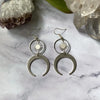 Celestial Sun And Moon Earrings Crescent Phase Boho Witchy Brass Or Antique Silver Color Jewelry Women Gift Girlfriend - Image 3