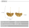 Simple Gold Color Metal Leaf Drop Earrings For Women Bohemian Large Dangle Earring Big Alloy Pendant Drop Earrings Punk - Image 12