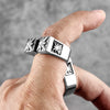 Vintage Gothic Flower Stainless Steel Mens Open Rings Punk Unique for Women Boyfriend Biker Jewelry Creativity Gift - Image 5