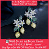 Unique Design Art Deco Cluster Leaf Long Dangling Drop White Green Cubic Zirconia Earrings for Women Prom Party - Image 2