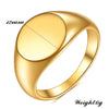 Women Signet Ring Polished Seal Chunky Oval Width Ring Stainless Steel Simple Punk Jewelry Accessories - Image 3