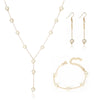 Imitation Pearl Jewelry Set with Necklace Bracelet and Earrings - Image 8