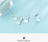 Modian New Design 100% 925 Sterling Silver Round Scrub Swing Charm Minimalist  Hoop Earrings For Women S925 Silver Jewelry