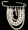 Handmade Metal Pearl Chain Greek Sorority Rhinestone Initial Number1 To Number 31 Brooches Apparel Jewelry - Image 13
