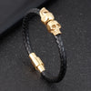 Hyperbole Men Jewelry Black Braided Leather Bracelets Stainless Steel Leahter Bracelets Cool Skull Bracelets Men Bracelet - Image 9