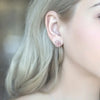 Silver Snowflake Pink Quartz Earrings for Women Silver Jewelry Cute Stud Earring Engagement Party Jewellery - Image 6