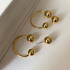 Temperament Charm Metal Hoop Earring Personality Round Bead Ball Dangle Earring For Women Jewelry Supply - Image 7