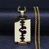 Gothic Blade Razor Pendant Necklaces Men Black Color Stainless Steel Chain Necklace Aesthetic Jewelry N423S01 - Image 7