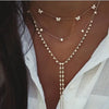 Boho Multi-level Crystal Geometry Star Moon Lock Necklace For Women Vintage Pendants Necklaces Chokers Jewelry Gift - Image 21