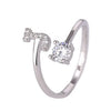 Buyee Silver Female Ring Finger White Zircon A-Z Letter Open Ring for Women Party Jewelry Circle - Image 27