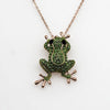 Frog Rose Gold Color Green Crystal Stone Charm Statement Necklaces Pendants Animal Jewelry For Women Boho Necklace - Image 2